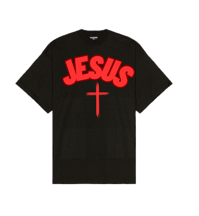 Stand Out in Faith: Jesus Red Text Shirt