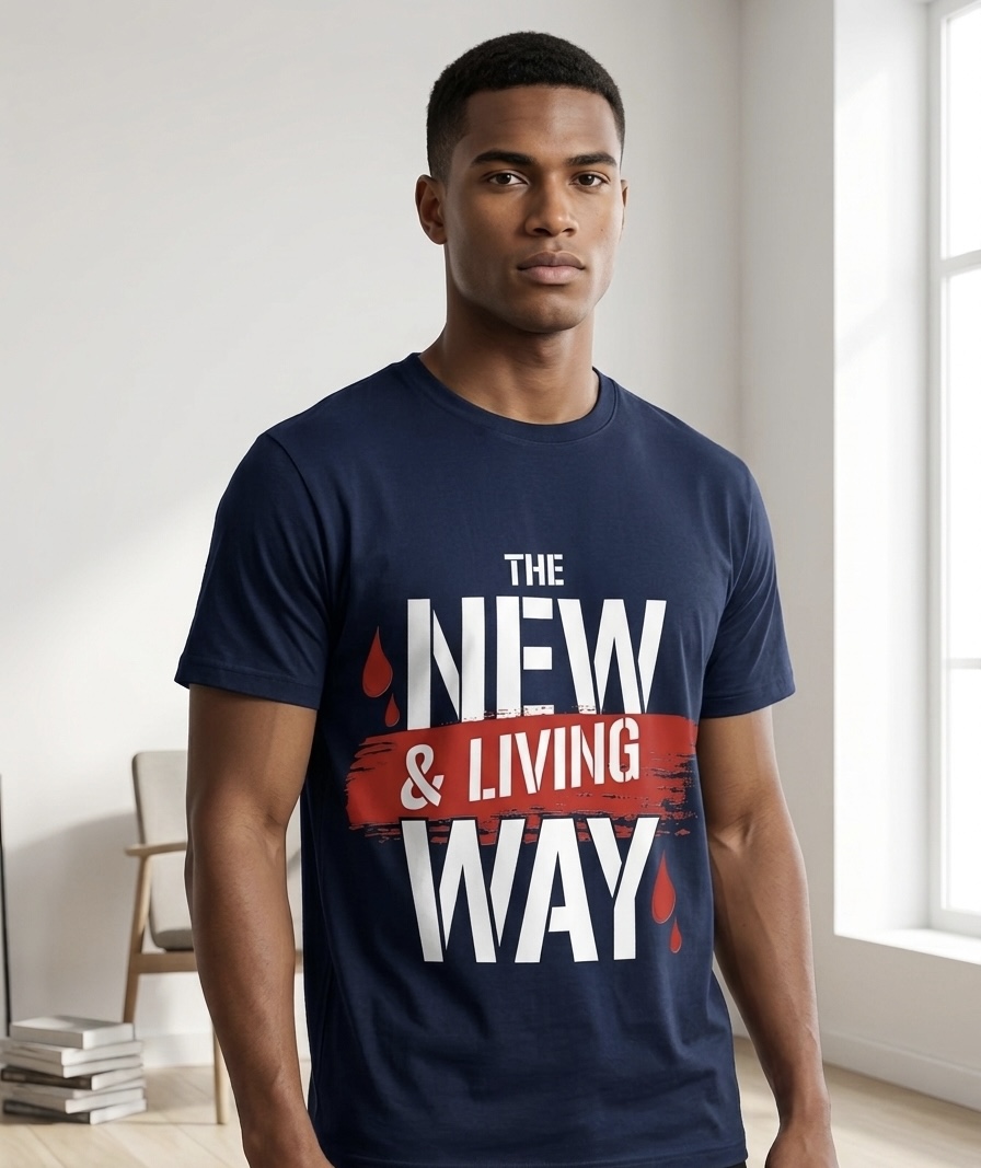 Navy blue new and living way t-shirt